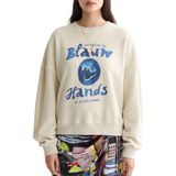 Scotch & Soda - Sweater - Wit - Dames - Ribgebreid - Logopatroon