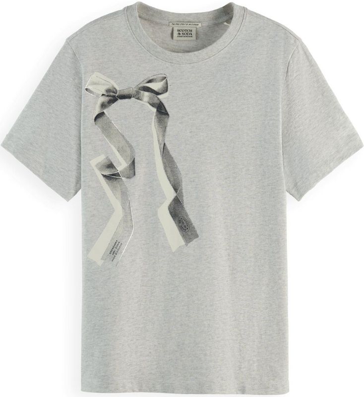 Scotch & Soda - T-shirt Artwork - Grijs - Dames