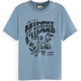 Scotch & Soda - T-shirt U9A00891T - Blauw - Regular Fit