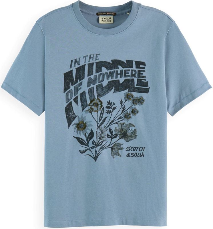 Scotch & Soda - T-shirt U9A00891T - Blauw - Regular Fit