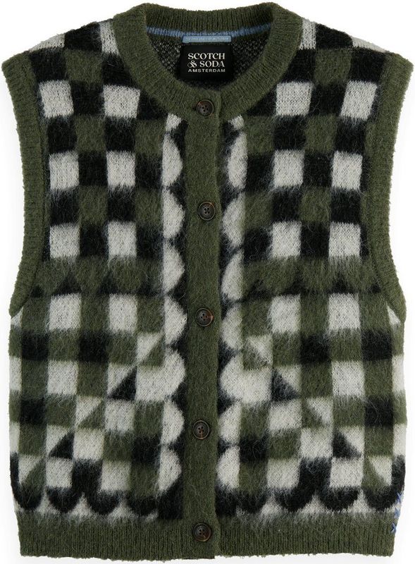Scotch & Soda - Fuzzy Jacquard Spencer - Gebreid Vest