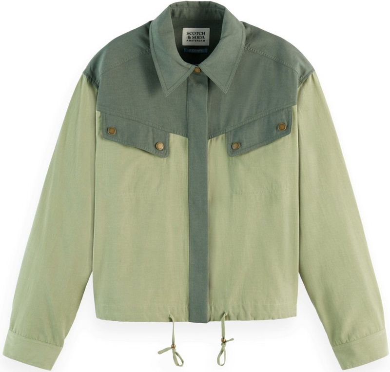 Scotch & Soda - Blouse Contrast Colour - Groen - Dames