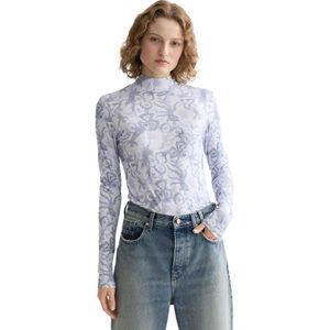 Scotch & Soda - Top - Lichtgrijs - Aansluitende Pasvorm - Korte Mouwen