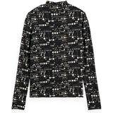 Scotch & Soda - All Over Printed Mock T-shirt - Lange Mouwen