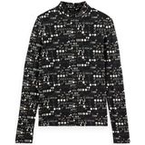 Scotch & Soda - All Over Printed Mock T-shirt - Lange Mouwen