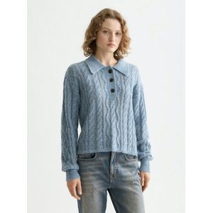 Scotch & Soda - Kabelsteek Gebreide Polo - Lange Mouw