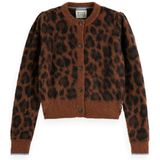 SCOTCH & SODA - FUZZY JACQUARD - Gebreid Vest - Bruin / Donkerbruin / Zwart