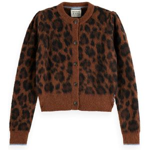 SCOTCH & SODA - FUZZY JACQUARD - Gebreid Vest - Bruin / Donkerbruin / Zwart