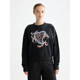 Scotch & Soda - Chest Artwork - Sweater - Zwart - Dames