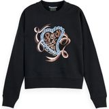 Scotch & Soda - Chest Artwork - Sweater - Zwart - Dames