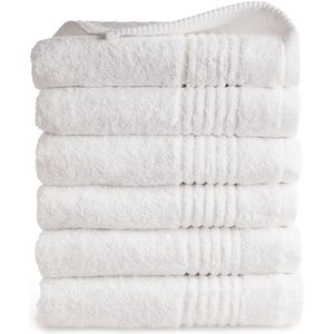 Handdoeken van 100% hoogwaardig Egyptisch katoen - Wit - Handdoek 50x100cm (6 stuks)