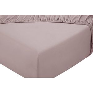 DoubleDry - Hoeslaken - Licht Lila - Tweepersoons 180x200 cm - 100% Natuurlijk Katoen - Rondom Elastiek