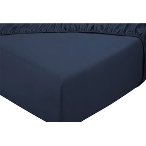 DoubleDry Hoeslaken - Navy - 100% Natuurlijk Katoen - Rondom Elastiek