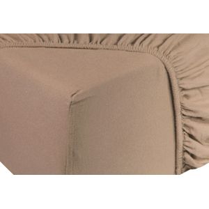 DoubleDry - Hoeslaken Jersey - Katoen - Beige - 100% Katoen - Rondom Elastiek