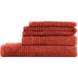 PHLOX Handdoek Supreme Collectie 6 stuks OEKO TEX Made in Green 600 g/m2 zacht katoen terracotta