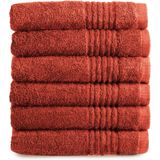 PHLOX Handdoek Supreme Collectie 6 stuks OEKO TEX Made in Green 600 g/m2 zacht katoen terracotta