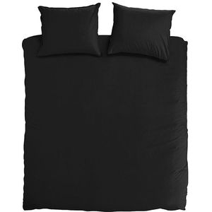 Percale Katoenen Dekbedovertrek - Zwart - 240x200/220 cm + 2x 60x70 cm