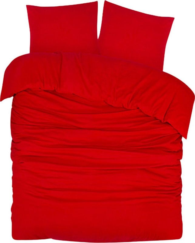 DoubleDry - Dekbedovertrek - Fel Rood - 100% Katoen - Eenpersoons
