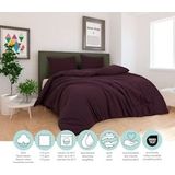 DoubleDry - Dekbedovertrek - Flanel - Paars - 100% Katoen - Eenpersoons 140x200/220 cm + 1 Kussensloop