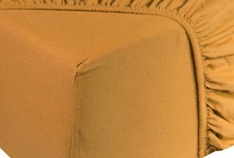 DoubleDry Hoeslaken Jersey - Okergeel - 100% Katoen - Rondom Elastiek