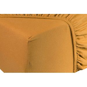 DoubleDry Hoeslaken Jersey - Okergeel - 100% Katoen - Rondom Elastiek