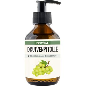 Puturals Druivenpitolie 100% Biologisch - 150ml - Koudgeperst en Puur - Druivenpitolie voor Haar en Huid