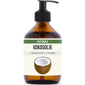 Puturals Kokosolie 100% Biologisch - 300ml - Puur en Gefractioneerd - Kokos MCT Olie voor Haar en Huid