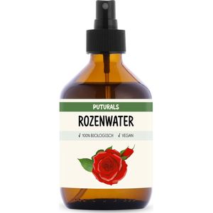 Puturals Rozenwater 100% Biologisch - 300ml - Puur en Vegan - Rozenwater voor Gezicht en Haar - Zonder Alcohol