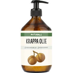 Puturals Krappa Olie 100% Biologisch - 500ml - Koudgeperst en Puur - Krappa Olie voor Haar en Huid