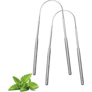 Tongschrapers - FreshBreath Duo: De Ultieme Roestvrijstalen Tongreinigers voor Volwassenen en Kinderen - Zeg Vaarwel tegen Slechte Adem en Geniet van Langdurige Frisheid!
