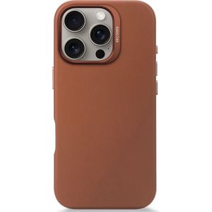 DECODED Leren Hoesje Geschikt voor iPhone 16 Pro Gemaakt van Premium ECCO Leer Geschikt voor MagSafe Bruin