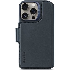 Decoded Leren 2 In 1 Wallet iPhone 16 Pro Hoesje Blauw