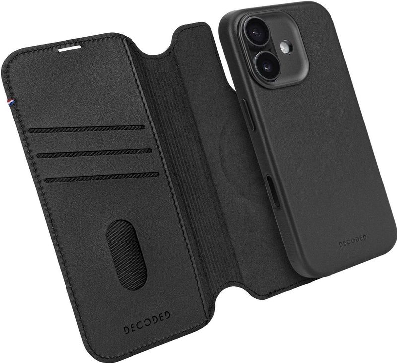 Decoded - 2 in 1 Leather Detachable Wallet MagSafe - Zwart - Voor Apple iPhone 17