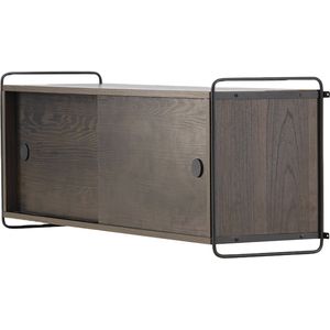 Nest living Marcus hangende houten wandkast walnoot - 122 x 35 cm