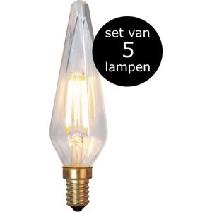 Star Trading - 5-Pack | LED - Diamant Lamp - E14 - 0.3W - Super Warm Wit - 2200K