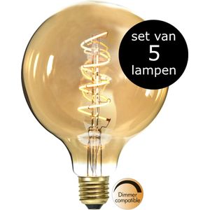 5-Pack | G125 Globelamp - E27 - 3.2W - Super Warm Wit - 2200K - Dimbaar