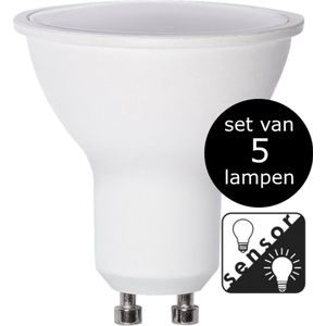 5-Pack | Schemersensor - Spot - GU10 - 4.7W - Warm Wit - 3000K