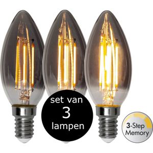 3-Pack | 3 standen - Kaarslamp - E14 - 2.9W - Super Warm Wit - 2200K - Dimbaar
