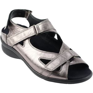 Durea - 7376 - Sandalen - Zwart - Leer - Wijdte H