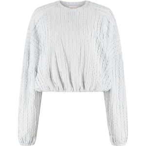 Studio Amaya - Korte Mouw Gebreide Top - Dames - Wit