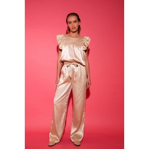 Studio Amaya - Broek - Beige - Wijde Broek