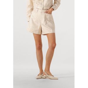 AMAYA Amsterdam straight high waist casual short beige met lurex