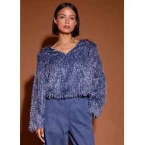 Studio Amaya - Bridget Top - Blauw - Met Franjes