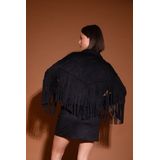 Studio Amaya - Ilva - Jasje - Zwart - Vegan Suède - Franjes