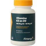 Fittergy - K2 en D3 - Vitaminen - 100 mcg en 50 mcg - 30 tabletten