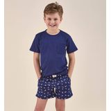 Little Label - Korte Pyjama - Groen - Walvis - Bio-katoen