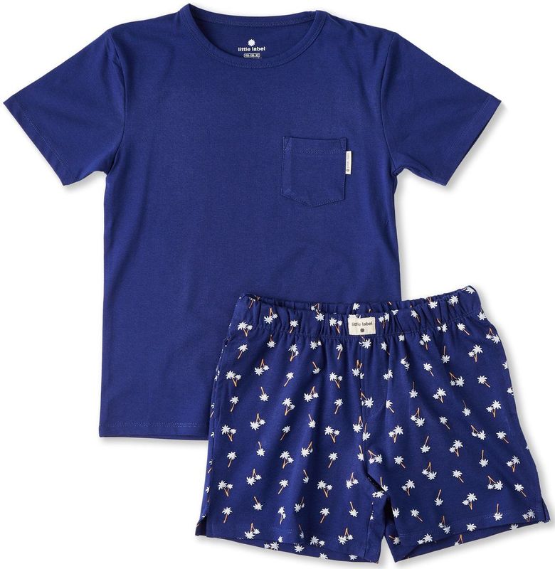 Little Label - Korte Pyjama - Groen - Walvis - Bio-katoen