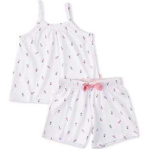 Little Label - shortama meisjes - Wit - Bio-katoen