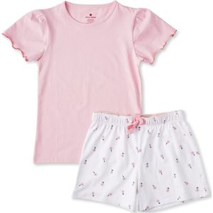 Little Label gestreepte shortama van biologisch katoen blauw/wit