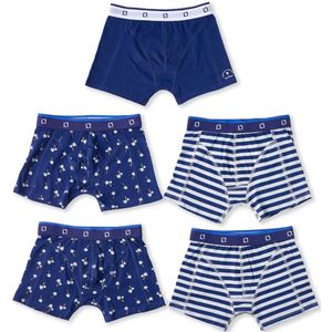 Little Label - Boxershorts - Donkerblauw - Biologisch Katoen - Set van 5